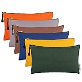 ANPHSIN 6 Pack Canvas Tool Bags Heavy Duty 16 oz. Canvas Tool Multipurpose Pouch Tote Bag with Dependable Metal Zippers