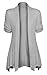 Womens Open Front Ruched Short Sleeve Shark Bite Hem Casual Plus Size Cardigan, Heather Gray, XX - Large