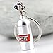 maycom Creative Mini Nitrous Oxide Bottle Keyring Key Chain Ring Keyfob Stash Box Storage Turbo Keychain (Silver)