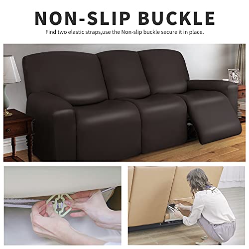 EasyGoing PU Leather Recliner Sofa Slipcovers, Waterproof Stretch Sofa