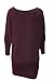 Doramode Women Round Neck Batwing Long Sleeves Fitting Glitter Wrap Short Dress