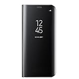For Samsung Galaxy Note 8,GBSELL Smart Window Sleep Wake UP Flip Leather Stand Holder Case Cover (Black)