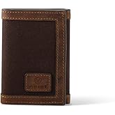 ARIAT Men's Canvas Trifold Wallet with Leather Border