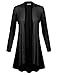 BIADANI Women Long Sleeve Classic Lightweight Open Front Jersey Cardigan, Colmf009_black, XXX-Large