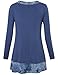 Timeson Women Swing Top, Women's Long Sleeve V Neck Loose Fit Comfy Tunic Casual Flowy Tunic Shirt (Blue Grey,Large)