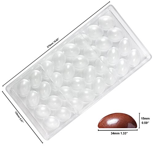 Funshowcase Rose, Heart, Dome, Diamond,Oval Shape Chocolate Mold PS Plastic 6-piece Set Bite Size