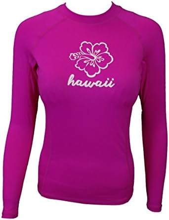Maui Clothing Fuse Hawaii Hibiscus Flower Rash Guard Longsleeve (Large)