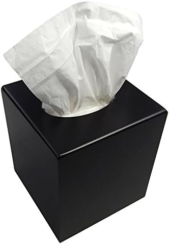 Broderick Black Wood Boutique Facial Tissue Box Cover / Wooden Holder / Paper Dispenser