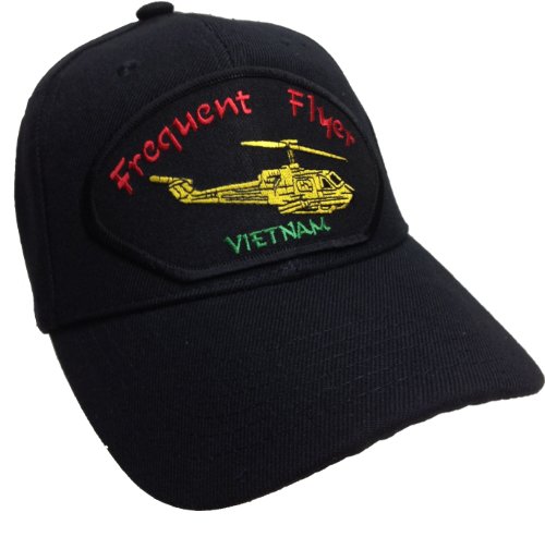 Frequent Flyer Vietnam hat Black Ball Cap UH-1 Huey Pilot