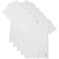 POLO RALPH LAUREN 5 Pack Slim Fit Crews 5 White/Cruise Navy SM at