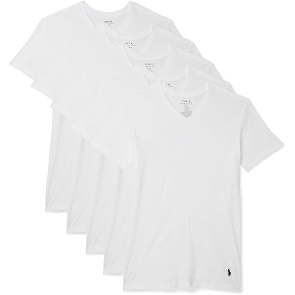 POLO RALPH LAUREN ブラック SLIM FIT 1枚　白 Polo Ralph Lauren Slim Fit Cotton Undershirt 5-Pack | Dillard's