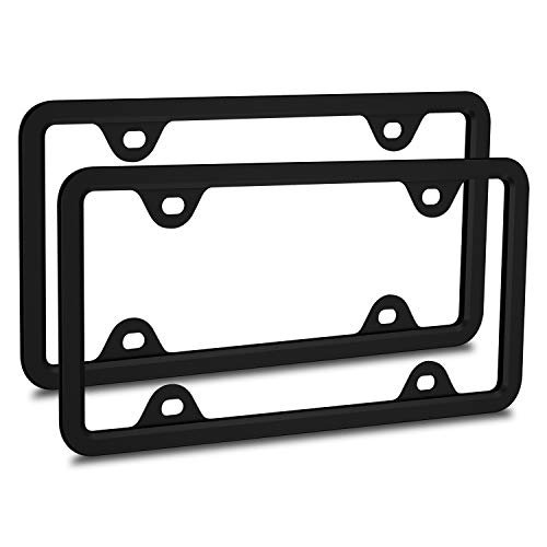 Annwer Silicone License Plate Frame,2-Pack 4 Holes Car Licenses Plate Covers Holders Frames for Plates