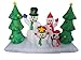 8 Foot Long Inflatable Snowmen Family w/ Pet Penguin Around Christmas Trees
