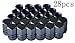 Cutequeen 28pcs Black Aluminum Tire Rim Wheel Valve Stem Caps - Black Color