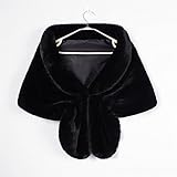Roniky Womens Winter Faux Fur Wedding Shawl Wrap Stole Shrug Bridal Wedding Cover Up