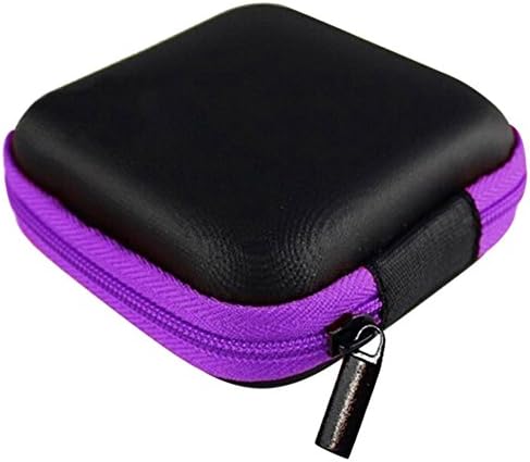 Magic Finger Square Pocket Hard Case Zipper Headphone Storage Organizer Case