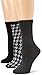 Anne Klein Women's 3-Pair Pack Houndstooth Crew Socks