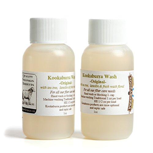 Kookaburra Wash - Mild Liquid Soap with Lanolin and Tea Tree Oil for Washable Sheepskin, Wool and Delicates - Original Scent - Sample Size 2 oz