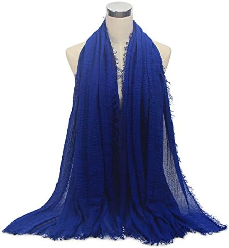 Women Hijab Scarf Cotton Linen Crinkle Shawl Stole Islam Muslim Scarves 9#