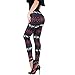 Ensasa Womens Autumn Winter Snowflake Graphic Printed Stretchy Leggings Pants, Black Red Reindeer Medium