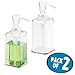 mDesign Modern Plastic Refillable Liquid Soap Dispenser Pump Bottle for Bathroom Vanity Countertop, Kitchen Sink - Holds Hand Soap, Dish Soap, Hand Sanitizer, Essential Oils - 2 Pack - Clear