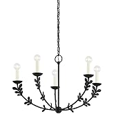 Troy Lighting Florian - 5 Light Chandelier in Whimsical Style-17.25 Inches Tall and 28 Inches Wide-Black Finish -Traditional 