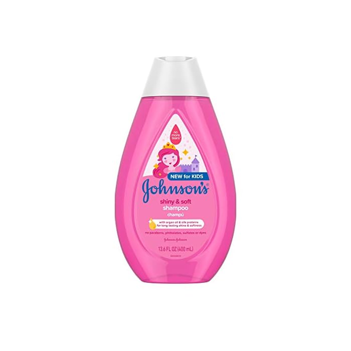 Johnson's Baby Shiny Soft TearFree Kids' Shampoo with Argan Oil Silk Proteins Paraben Sulfate DyeFree Formula…