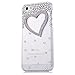 STENES iPod Touch 5 Case - Glamour Crystal 3D Handmade Sparkle Glitter Fashion Heart Diamond Gem Rhinestone Bling iPod Case Clear Cover for iPod Touch 5th Generation Retro Bowknot Anti Dust Plug