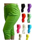 NEW 1826 Twill CAPRI Pants High Waist Womens Plus Size / Size 14-16-18-20-22 98% Cotton 2% Spandex (16, WHITE), Online Clothing Store