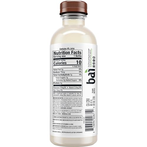 BAI ANTIOXIDANT INFUSED WATER BEVERAGE, MOLOKAI COCONUT, WITH VITAMIN C AND NO ARTIFICIAL SWEETENERS, 18 FLUID OUNCE BOTTLE, 6 PACK