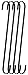 RuiLing 4-Pack 16 Inch Black Chrome Finish Steel Hanging Flat Hooks - S Shaped Hook Heavy-Duty S Hooks,for Kitchenware,Utensils,Plants, Towels,Gardening Tools,Clothes
