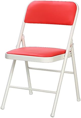 Desk Chair Simple Modern Home Folding Chair Casual Computer Chair Office Chair Office Chair (Color : Red, Design : Pack of 3)