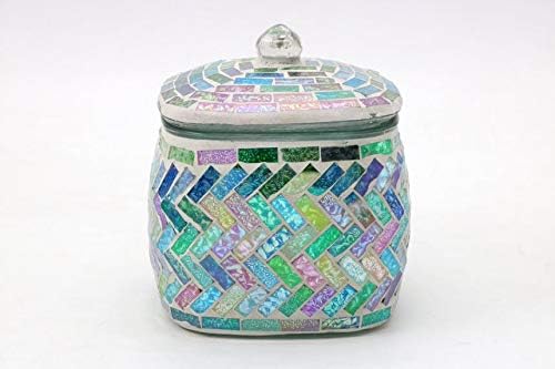 Chevron Mosaic Tile Glass (Cotton Jar)