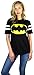 BATMAN DC Comics Womens Varsity Football Tee Black (Black, Medium)
