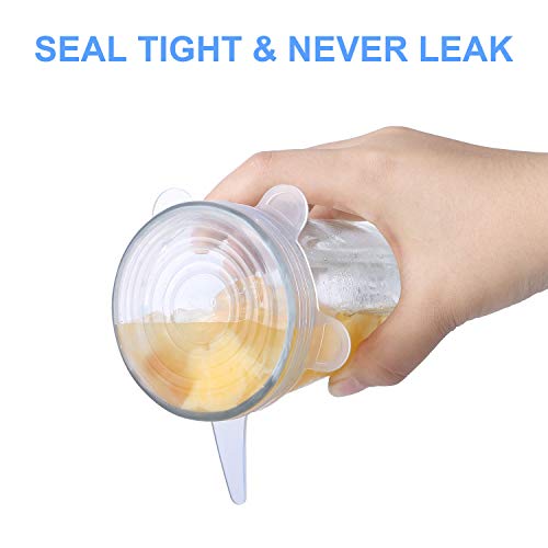 Silicone Stretch Lids, YINXN 9 Pack of Same Sizes Food Seal Lids Covers for Cups Small Bowls Cans Jars Fruits Vegetables (2.6 inch) - Thumbnail 2