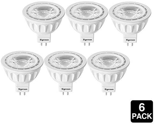 SIGNREEN MR16 LED Light Bulbs 5W, 3000K Soft White, GU5.3 Base, 50W Halogen Replacement, Non-dimmable, 40 Degree, 6 Pack