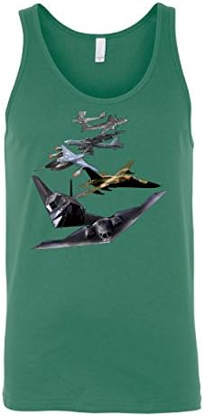 History of Bomber Planes Air Force Army Mens Tank Top Large Green