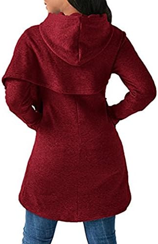 SocoToo Women's Long Sleeve Hooded Sweatshirt Wrap Asymmetric Hem Pullover Hoodies