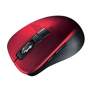 サンワサプライ Bluetooth 5.0マウス 静音 ブルーLED 5ボタン 2400dpi(3段階切替) 小型 レッド MA-BTBL155R