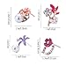 12pairs Flower Rhinestones Faux Pearl Diamond Stud Earrings Set Pack-Purple Pink Red for girl women kids
