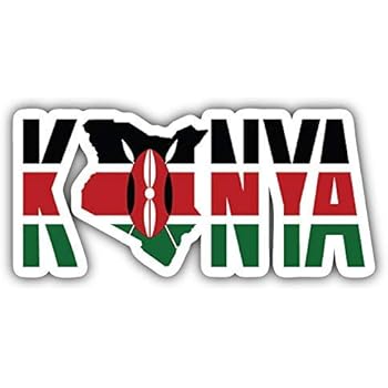 DG Graphics Kenya Text Map Flag Art Decor 6'' x 3'' Magnet Vinyl Magnetic Sheet for Lockers, Cars, Signs, Refrigerator