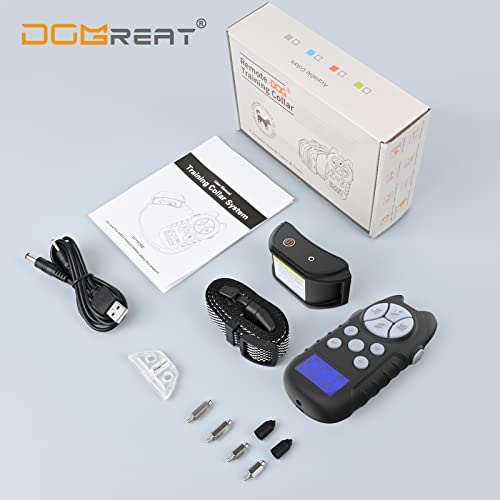 DOGREAT Dog Training Collar, 4 Training Modes Shock Collar with 1000Ft Remote for Large Medium and Small Dogs, Dual Shock Design Dog Shock Collar, Rechargeable Waterproof Training Collar for Dogs