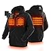 ORORO Heated Hoodie with Battery, Fleece Full-Zip Heated Sweatshirt Hoodie (Charger Not Included) (L, Black)