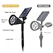 GreenPro Solar Powered LED Garden Spotlight, ProGreen 2-in-1 Waterproof 4 LED Solar Spotlight Adjustable Landscape Solar Lighting Wall Light for Outdoor Garden Decorations (2 Pack, 3000K Warm White)