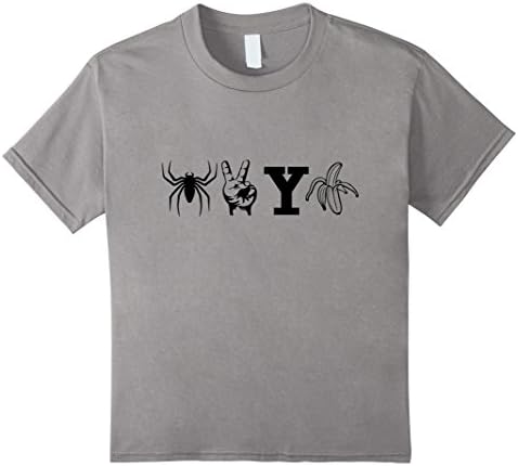 Kids Spider 2 Y Banana Tshirt Tee Football Play Funny Shirt 10 Slate