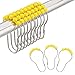 Amazer Shower Curtain Hooks Rings, Decorative Shower Curtain Hooks Stainless Steel Shower Curtain Rings and Hooks for Bathroom Shower Rods Curtains-Set of 12, Yellow