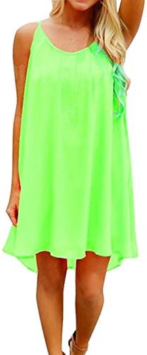 iToolaiWomen's Chiffon Summer Casual Sundress Spaghetti Strap Tank Beach Dresses Bathing Suit Coverup