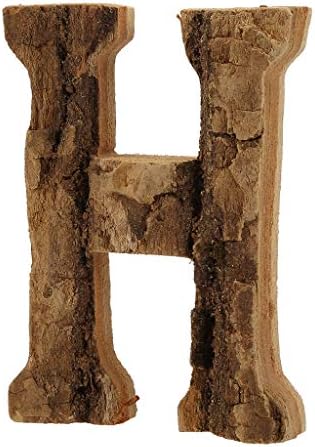 Natural Solid Retro Wooden Marquee Letter Name Sign for Wedding Home Birthday Party Congratulations DIY Props Decoration Door Wall Mounted House Numbers Childs Names (H)
