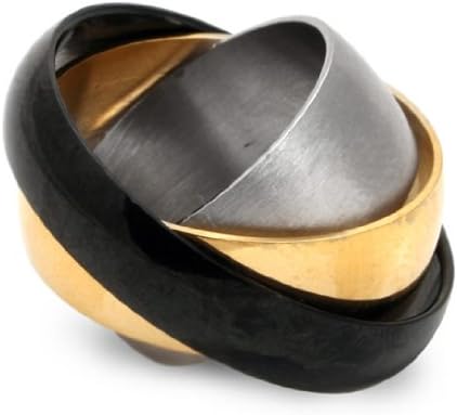 Triple Steel Mens Spinner Ring