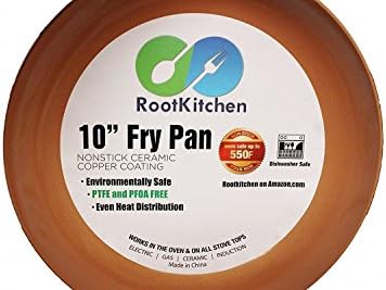 New Non Stick Skillets | Super Easy To Clean | Chef's Classic 10 Inch Frying Pan, Copper Color | by Root Kitchen